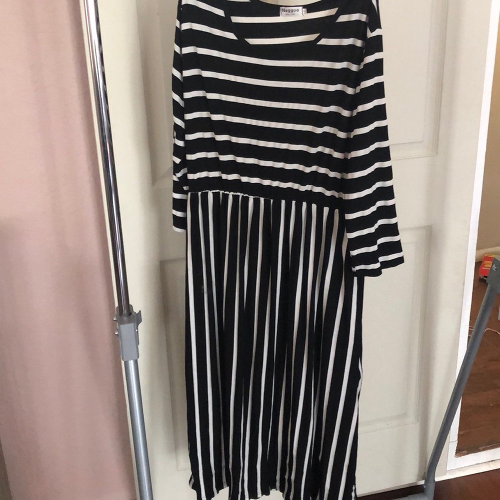 BNWOT black and white A-Line dress!!